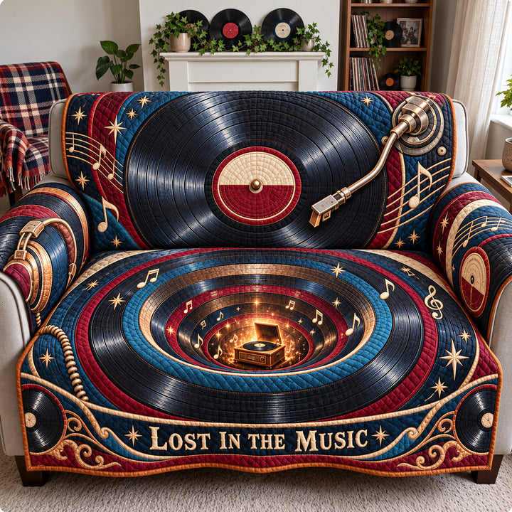 Lost In The Music Quilted Sofa Cover GFTOHNL4707
