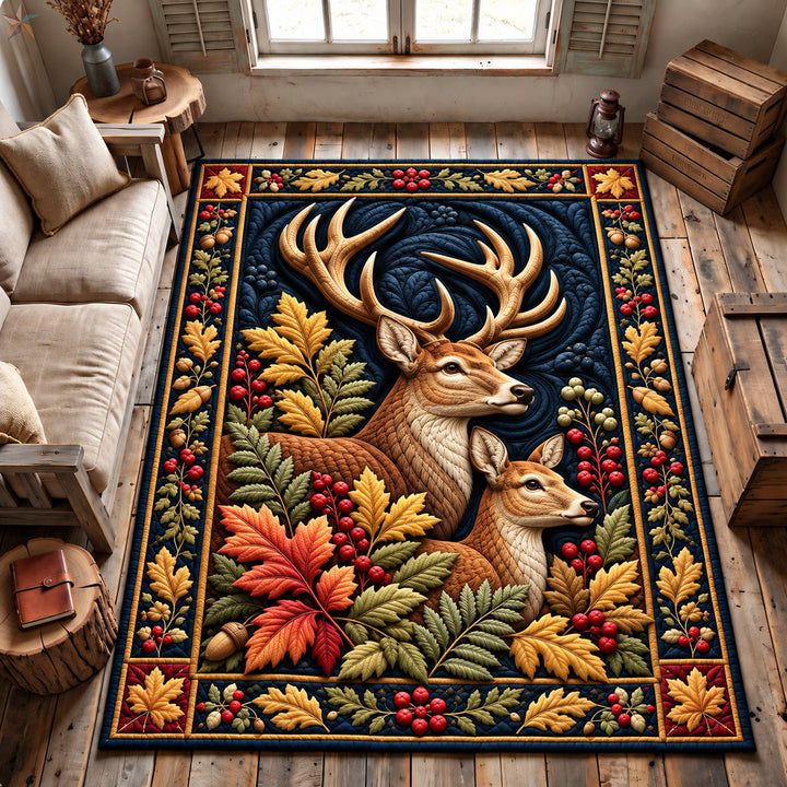 Autumn Deer Family Area Rug GFTOHNL4859