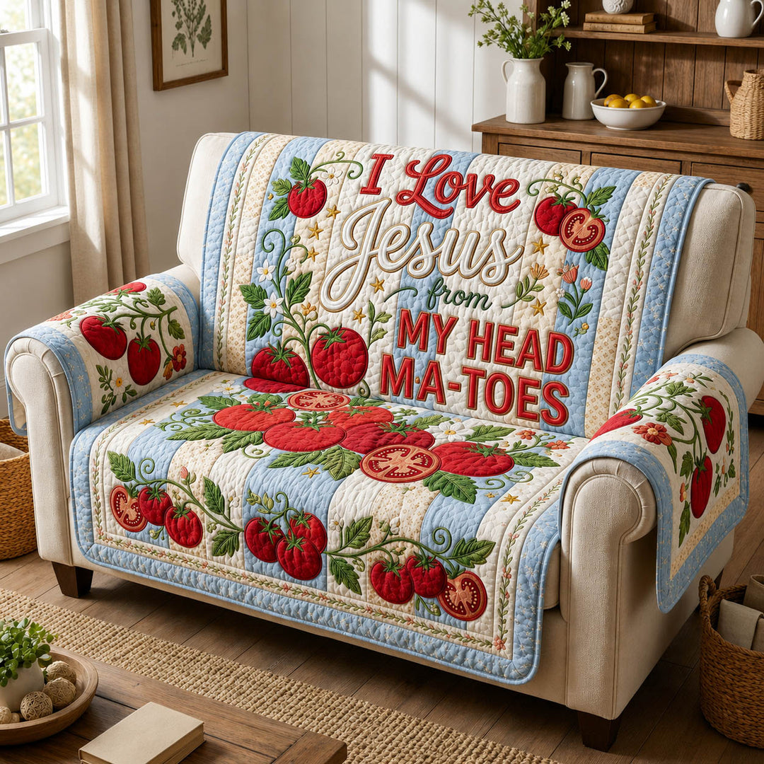 I Love Jesus From My Head Quilted Sofa Cover GFTOLAN477