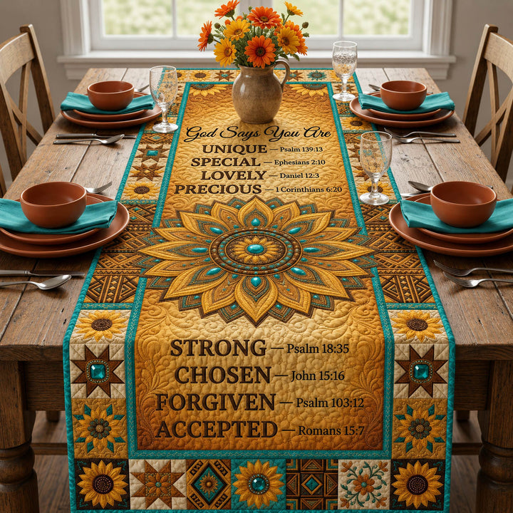God Says You Are Quilted Table Runner GFTOLAN531