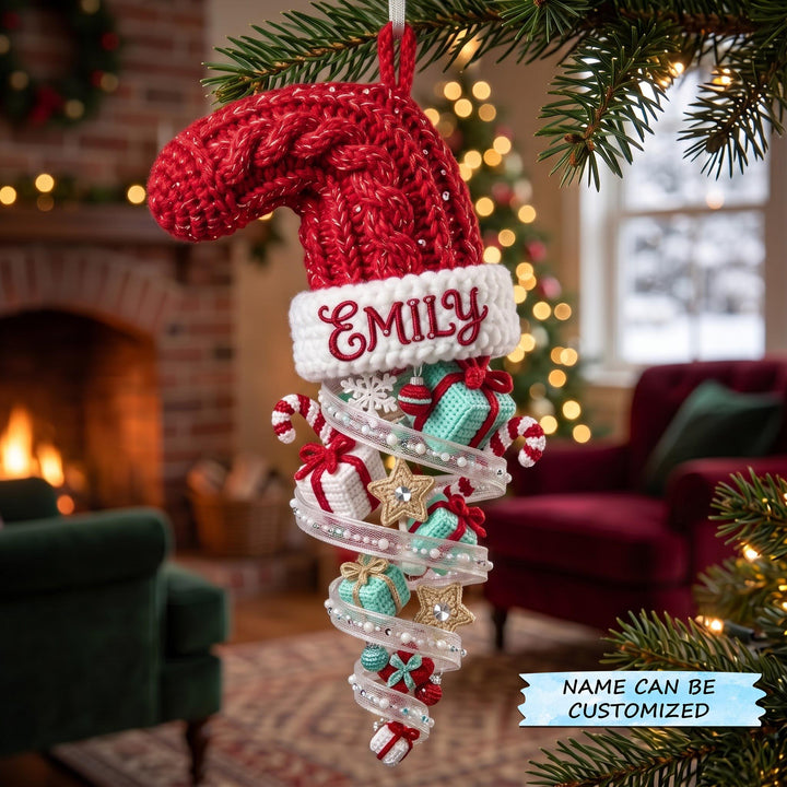Personalized Stocking Christmas Mica Ornament