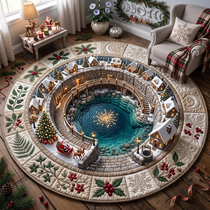 Winter Village Quilted Round Mat GFTOMA14341