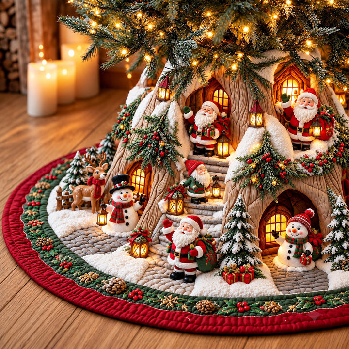Winter Village Quilted Tree Skirt GFTOMA15246