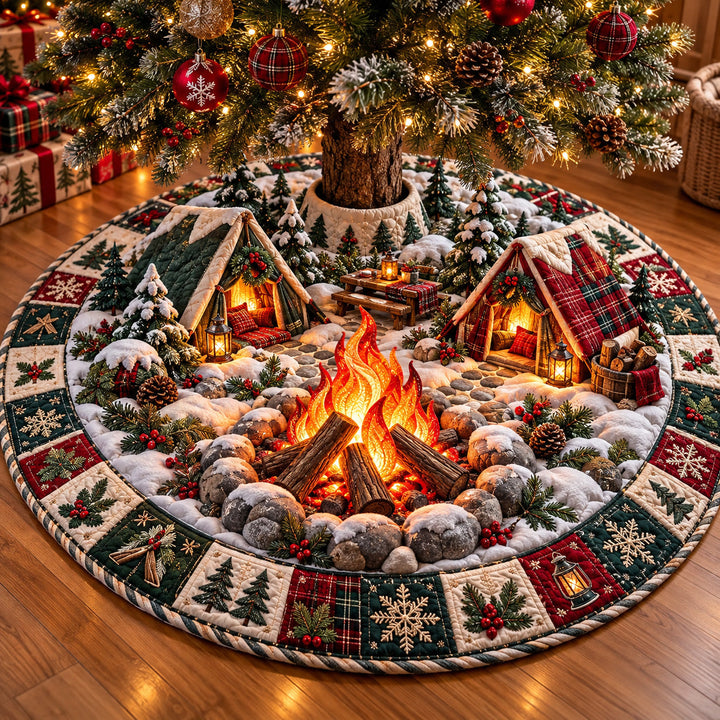 Christmas Campfire Quilted Tree Skirt GFTOMA15433