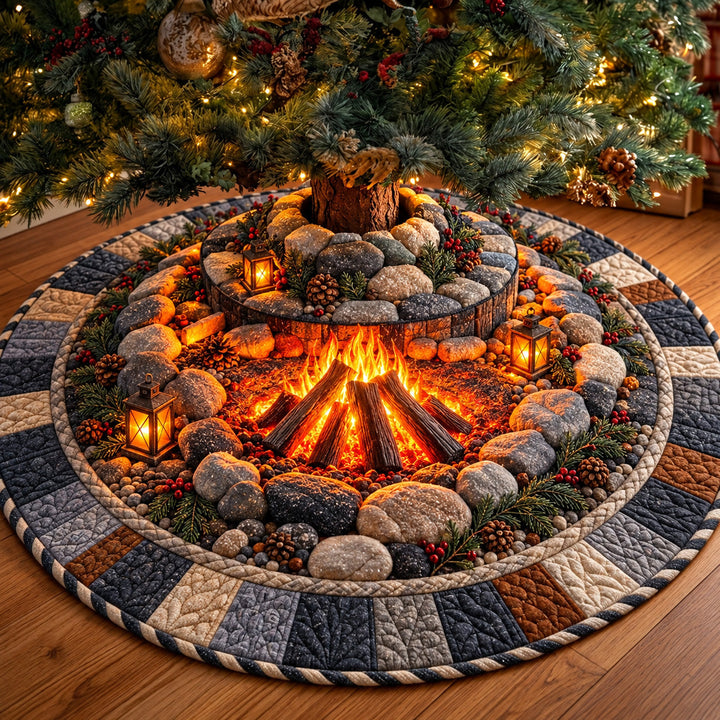 Stone Campfire Quilted Tree Skirt