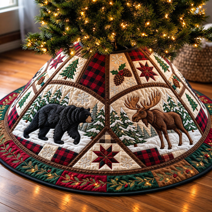 Forest Wildlife Quilted Tree Skirt GFTOMA15442