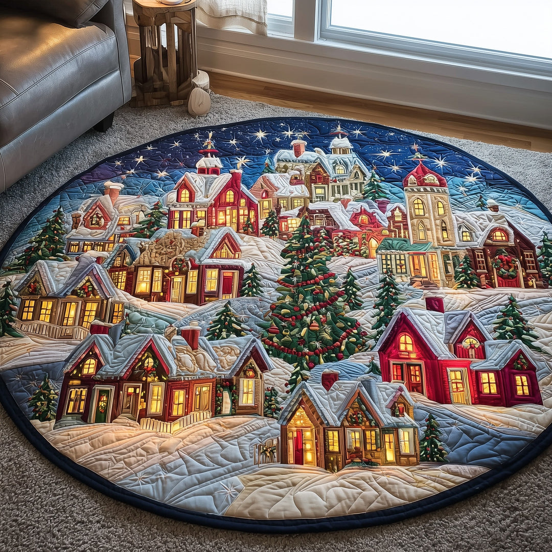Snowy Village Quilted Round Mat GFTOMA4437