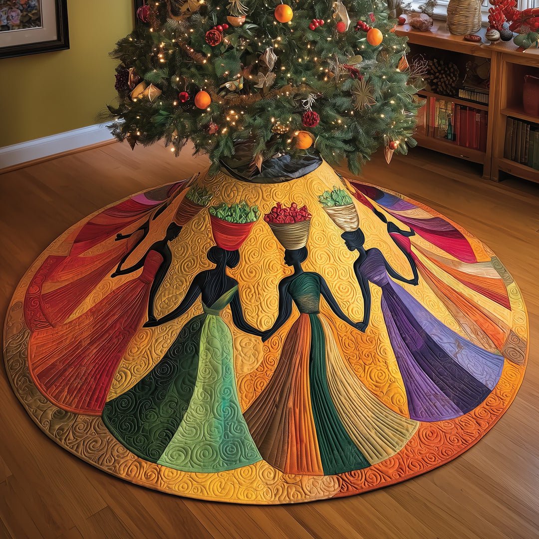 Golden Queens Quilted Tree Skirt GFTOMA6009