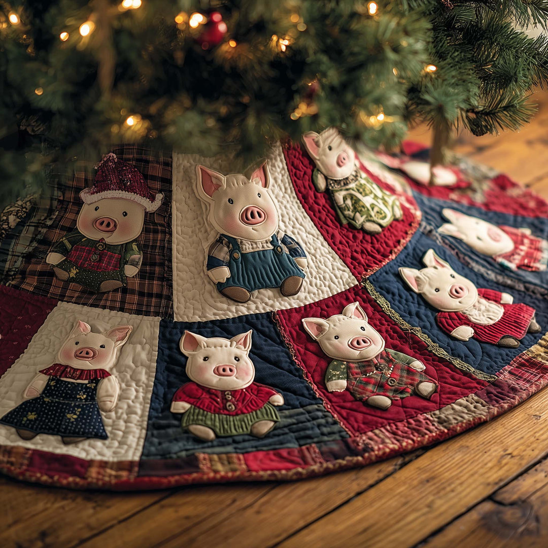 Happy Piggies Quilted Tree Skirt GFTOMA7691
