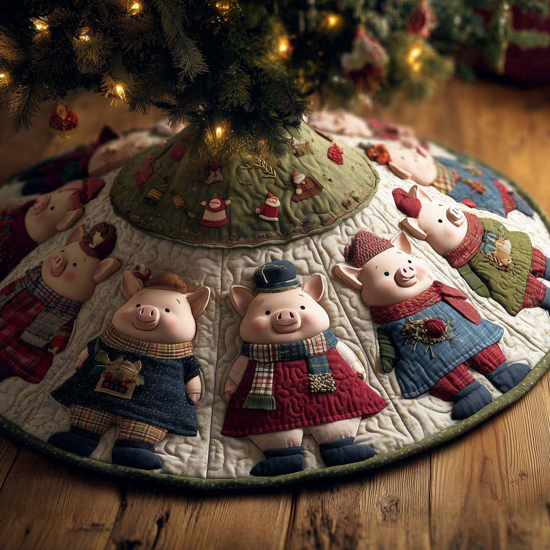 Happy Piggies Quilted Tree Skirt GFTOMA7693