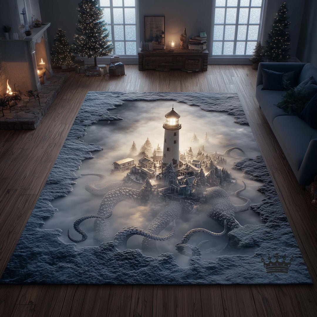 Winter Lighthouse Area Rug GFTOMA7765