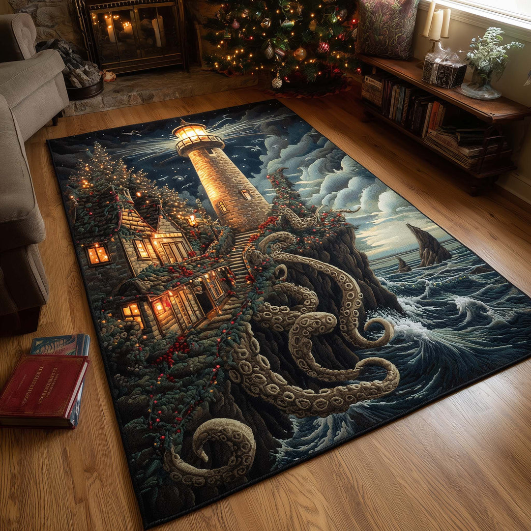 Winter Lighthouse Area Rug GFTOMA7769