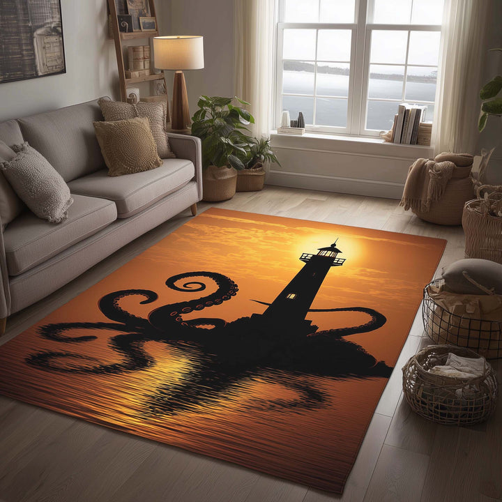 Winter Lighthouse Area Rug GFTOMA7771