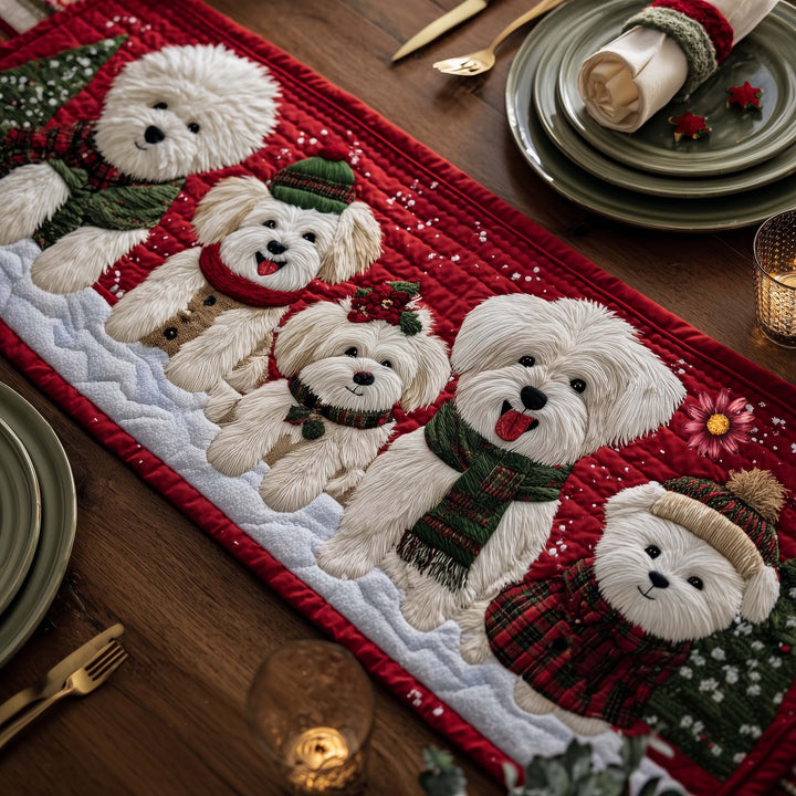 Bichon Quilted Table Runner GFTOMA7772
