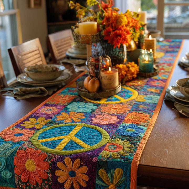 Peace Sign Quilted Table Runner GFTOMA8951