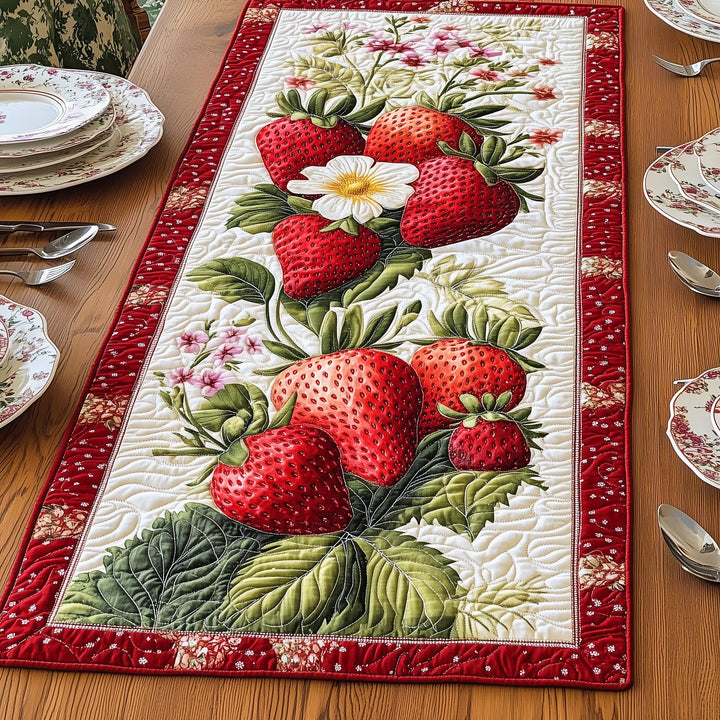 Strawberry Treat Quilted Table Runner GFTONL3365