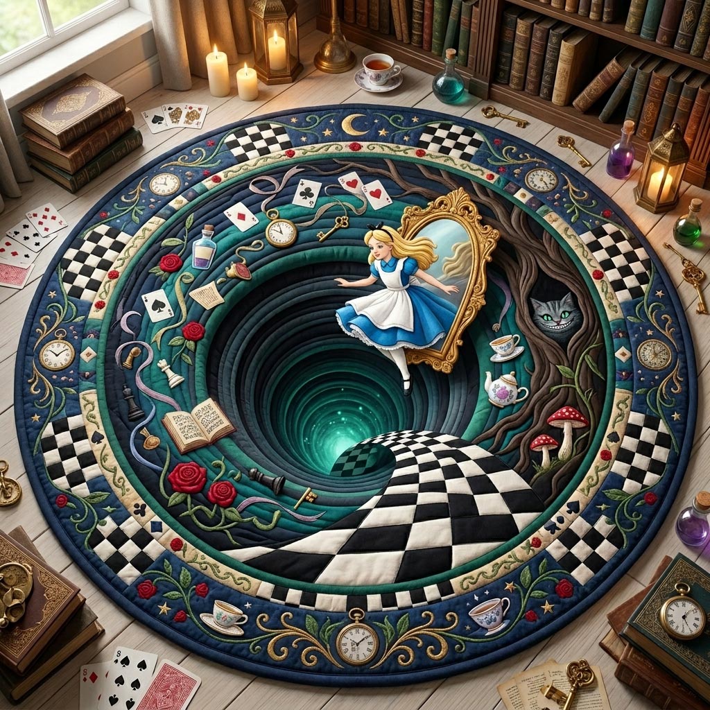 In Wonderland Quilted Round Mat GFTONMU1120