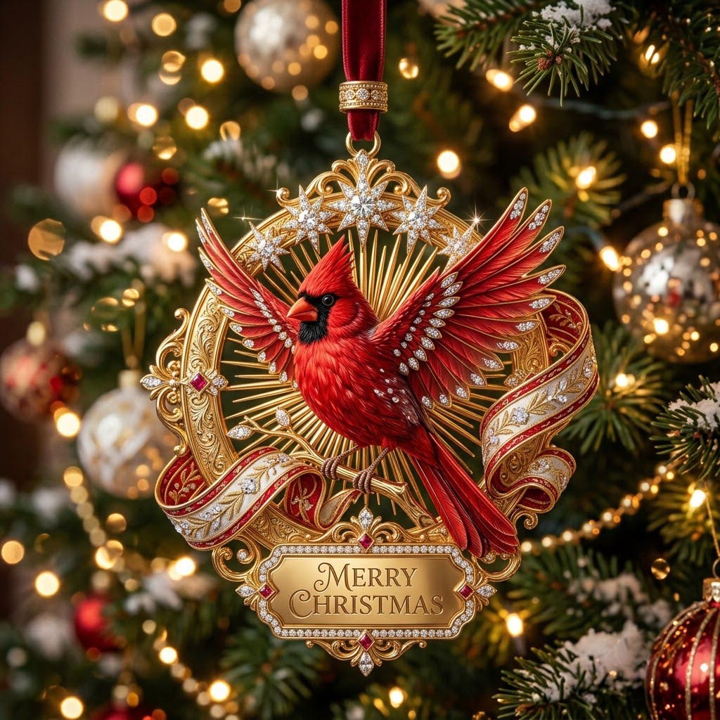 Red Cardinal Christmas Mica Ornament GFTONMU2176
