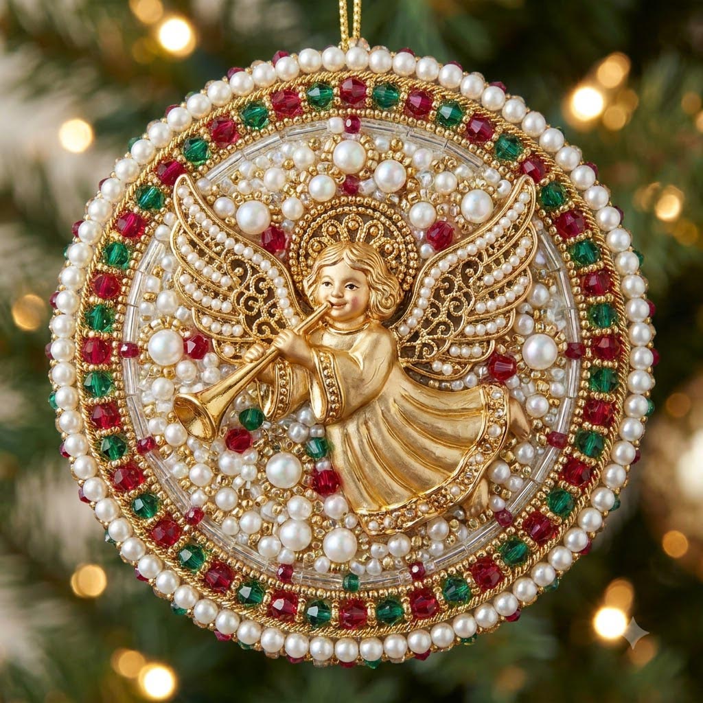 Sparkle Angel Christmas Mica Ornament