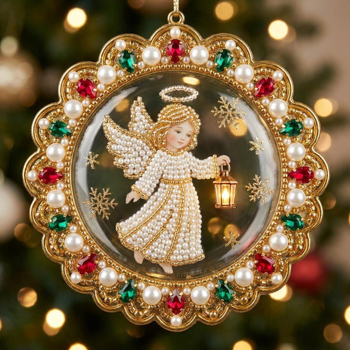 Sparkle Angel Christmas Mica Ornament