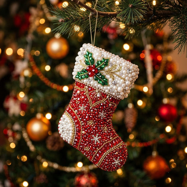 Christmas Stocking Christmas Mica Ornament