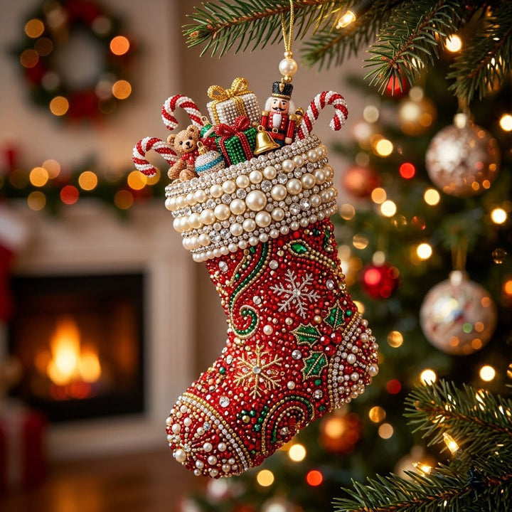 Christmas Stocking Christmas Mica Ornament