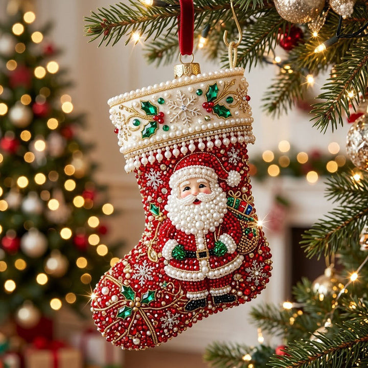 Christmas Stocking Christmas Mica Ornament
