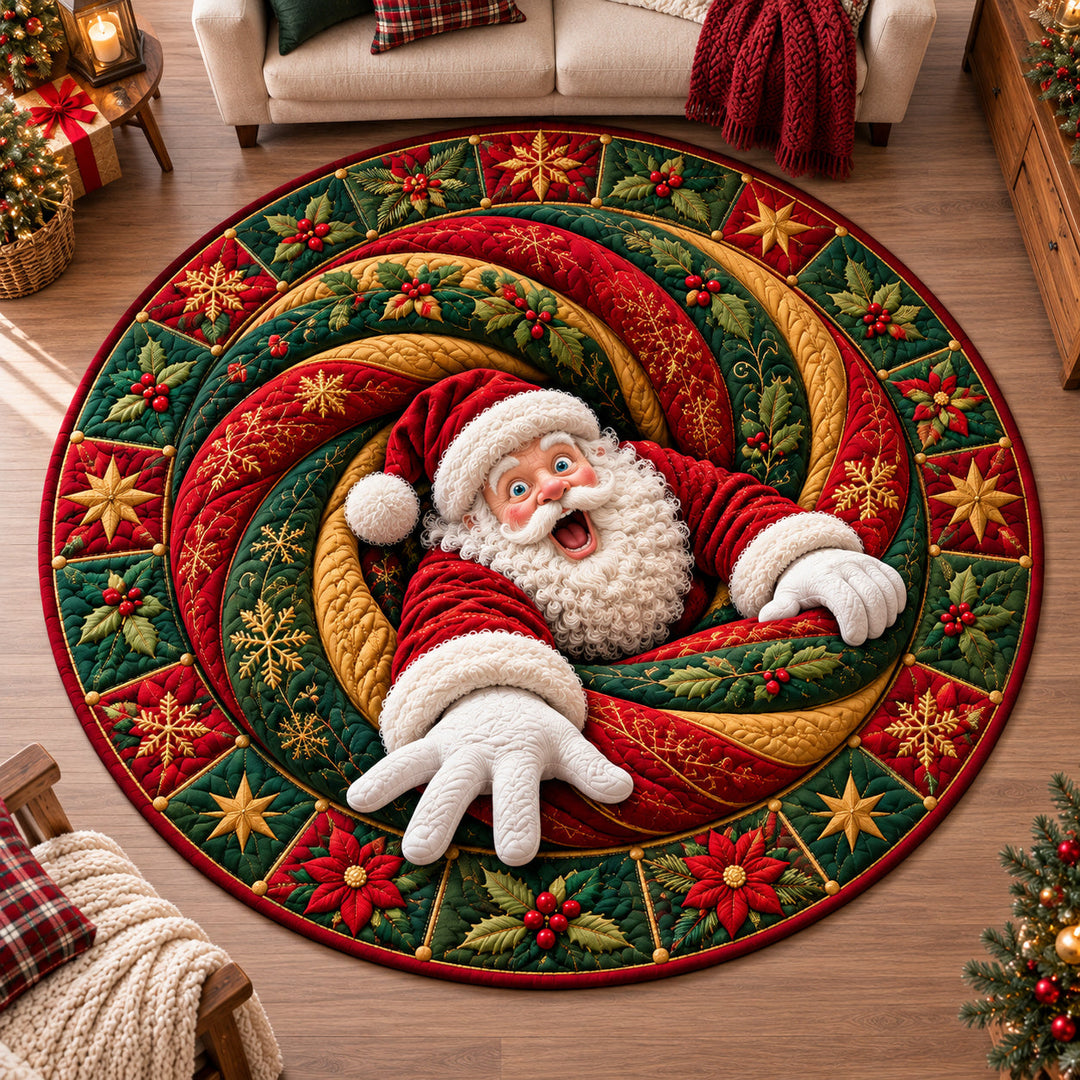 Santa Claus Enchantment Quilted Round Mat GFTONPT1743