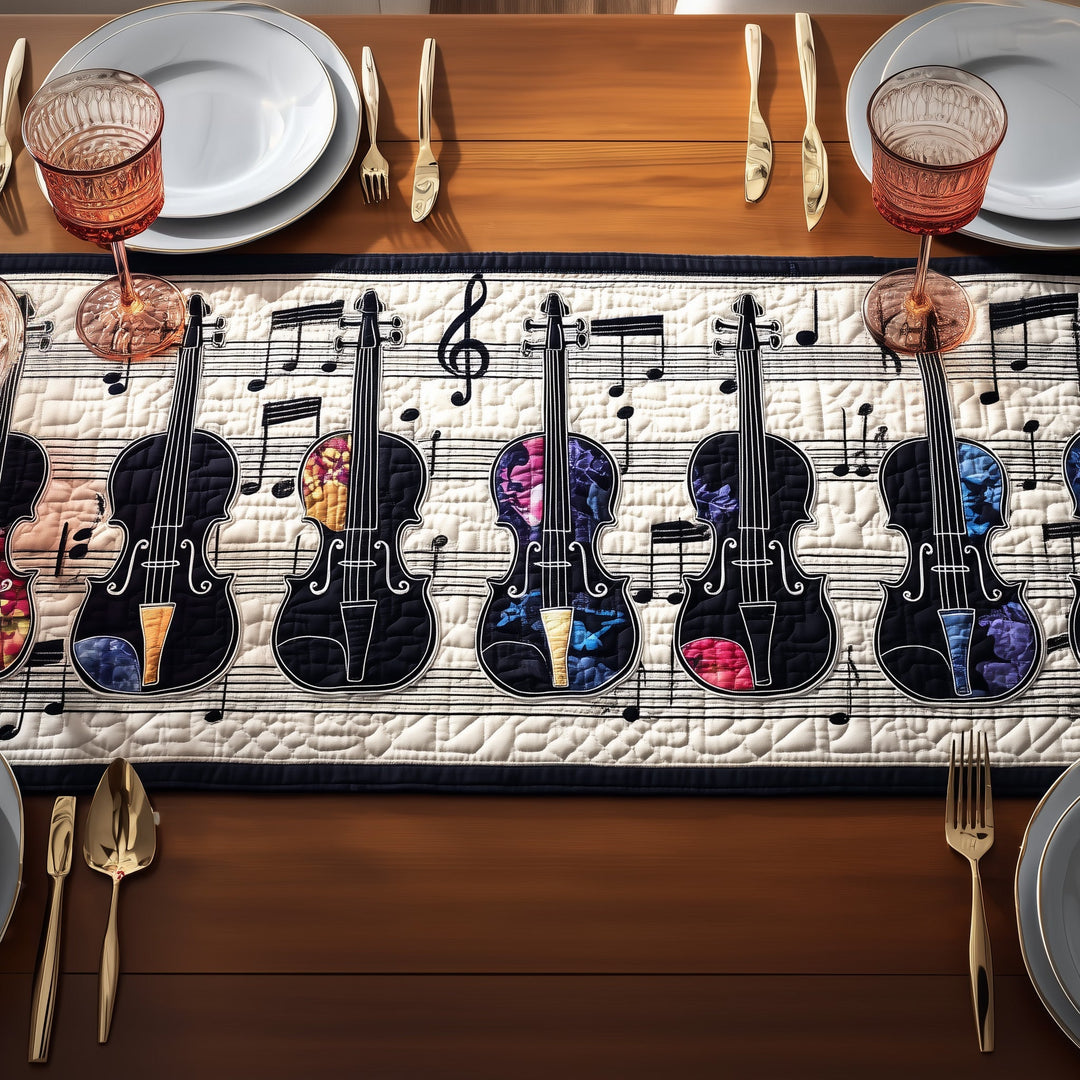 Gorgeous Violin Quilted Table Runner GFTONT1497