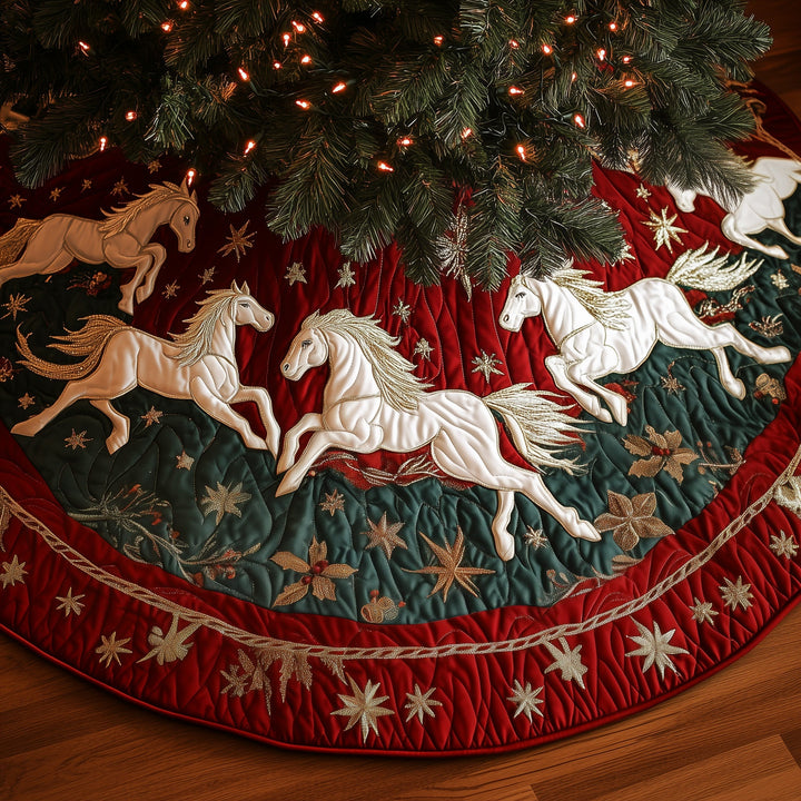 Yuletide Ride Quilted Tree Skirt