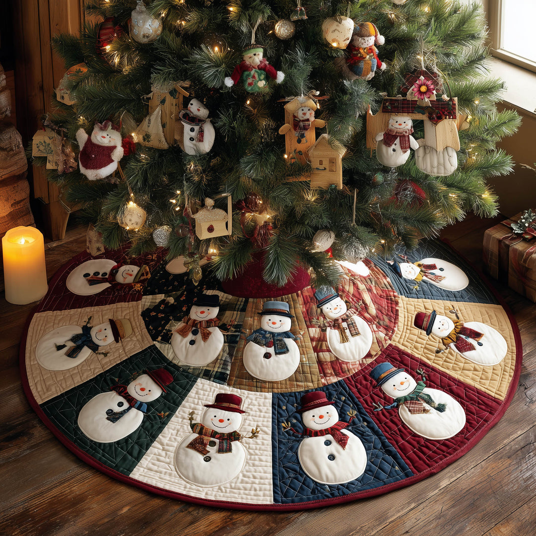 Festive Snowman Quilted Tree Skirt GFTONT5641
