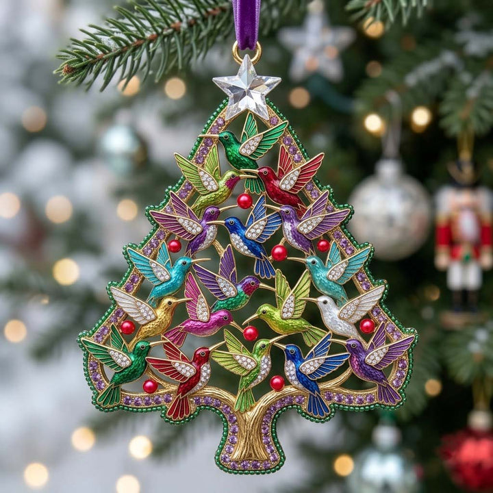 Hummingbird Christmas Mica Ornament