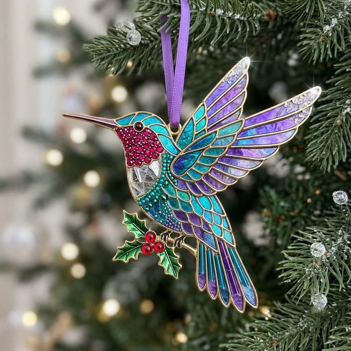 Hummingbird Christmas Mica Ornament