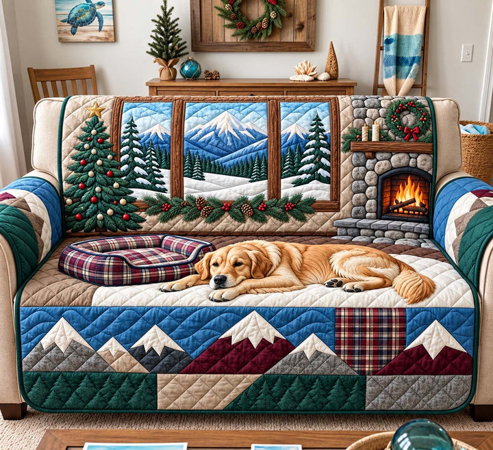 Cozy Mountain Retriever Quilted Sofa Cover GFTONTD3685