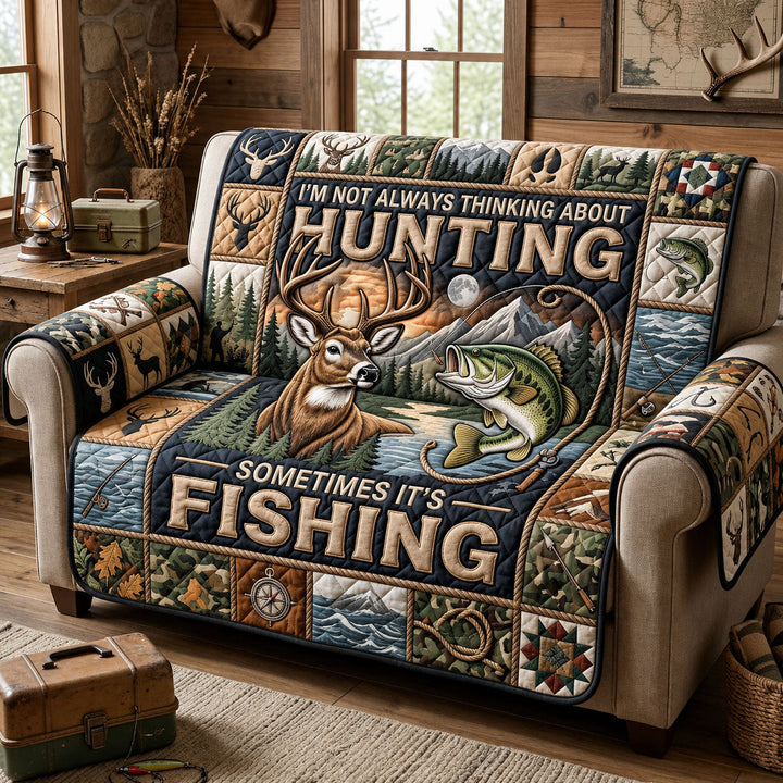 Hunting And Fishing Quilted Sofa Cover GFTOPND1531