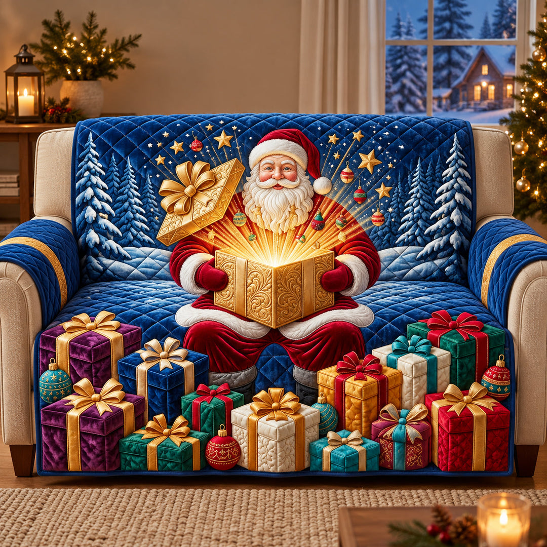 Santa Gifts Quilted Sofa Cover GFTOPND3349