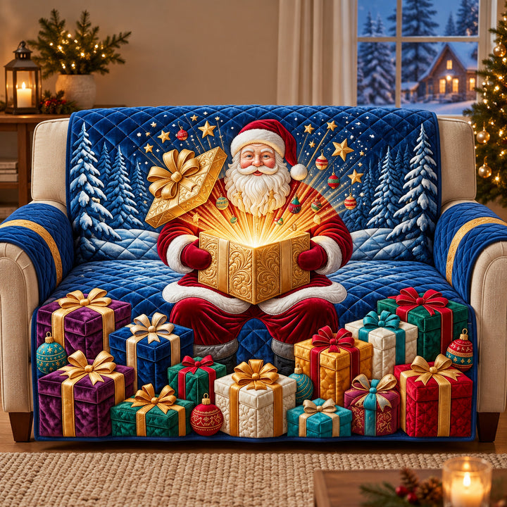Santa Gifts Quilted Sofa Cover GFTOPND3349