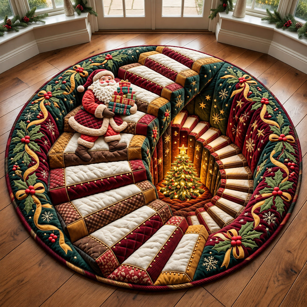 Christmas Spiral Quilted Round Mat GFTOPND3421