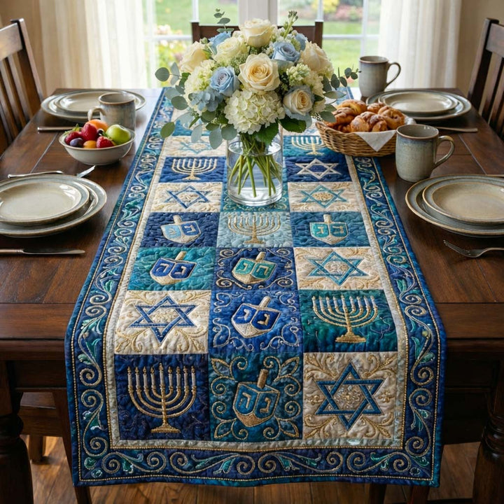 Hanukkah Patch Quilted Table Runner GFTOQA1781