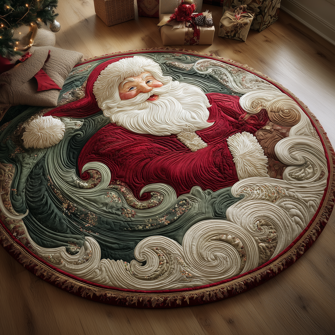 Santa Whirl Quilted Round Mat GFTOQA18