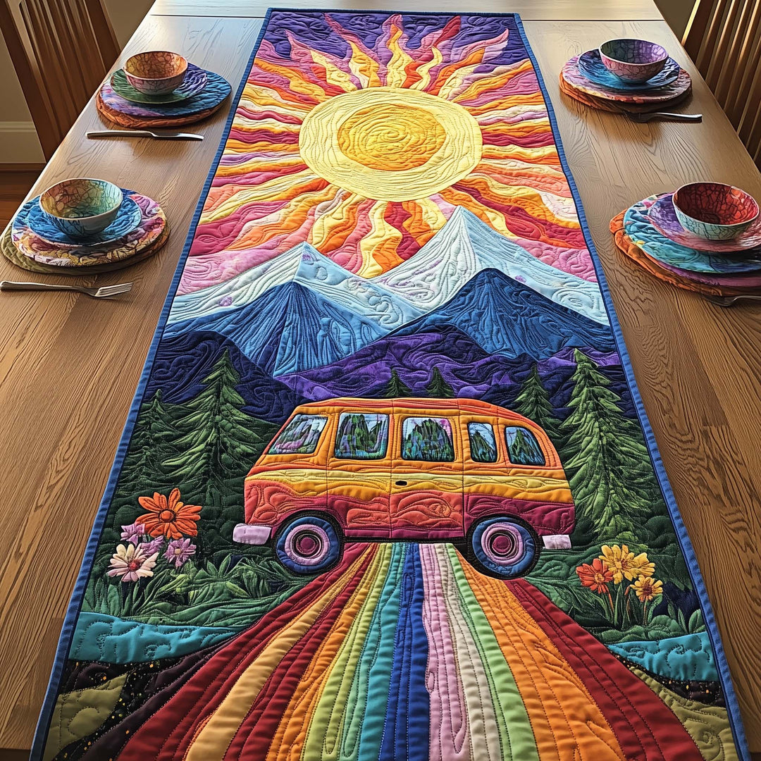 Hippie Van Quilted Table Runner GFTOQA814