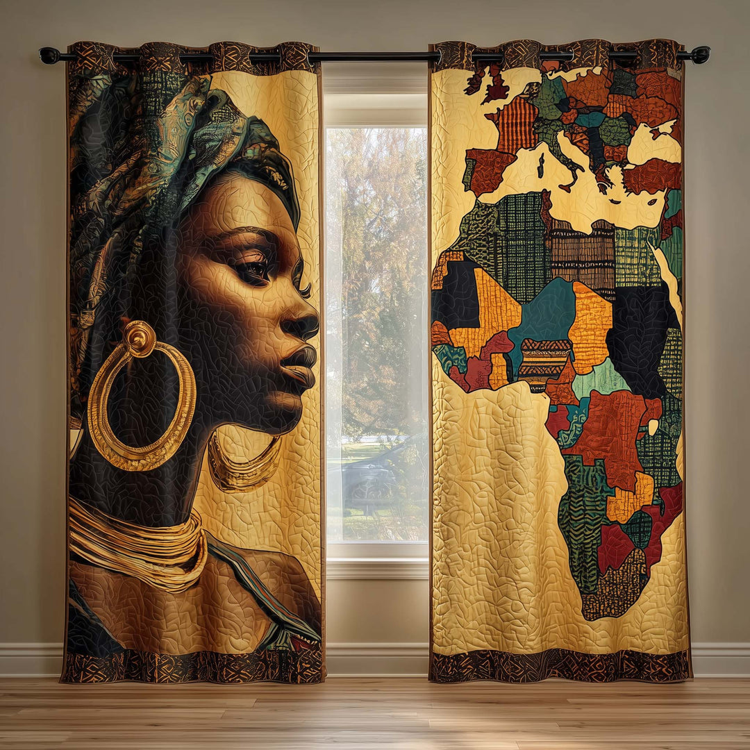 Africa Mosaic Quilted Curtains GFTOQM1709