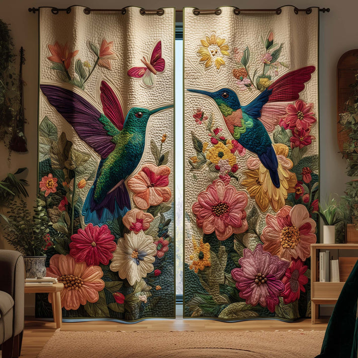 Garden Hummingbird Quilted Curtains GFTOQM2231