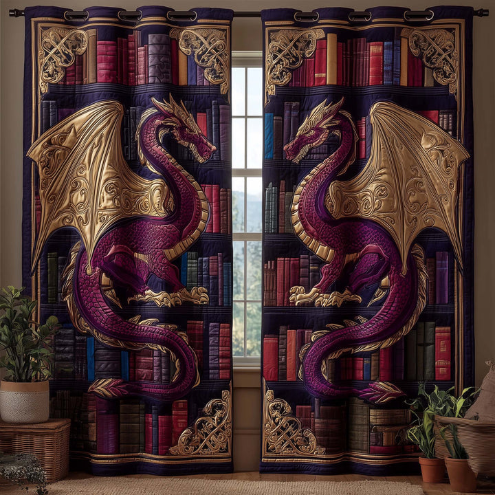 Library Dragon Quilted Curtains GFTOQM2234