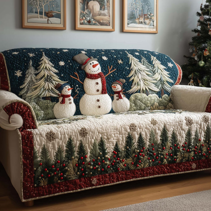 Snowman Quilted Sofa Cover
