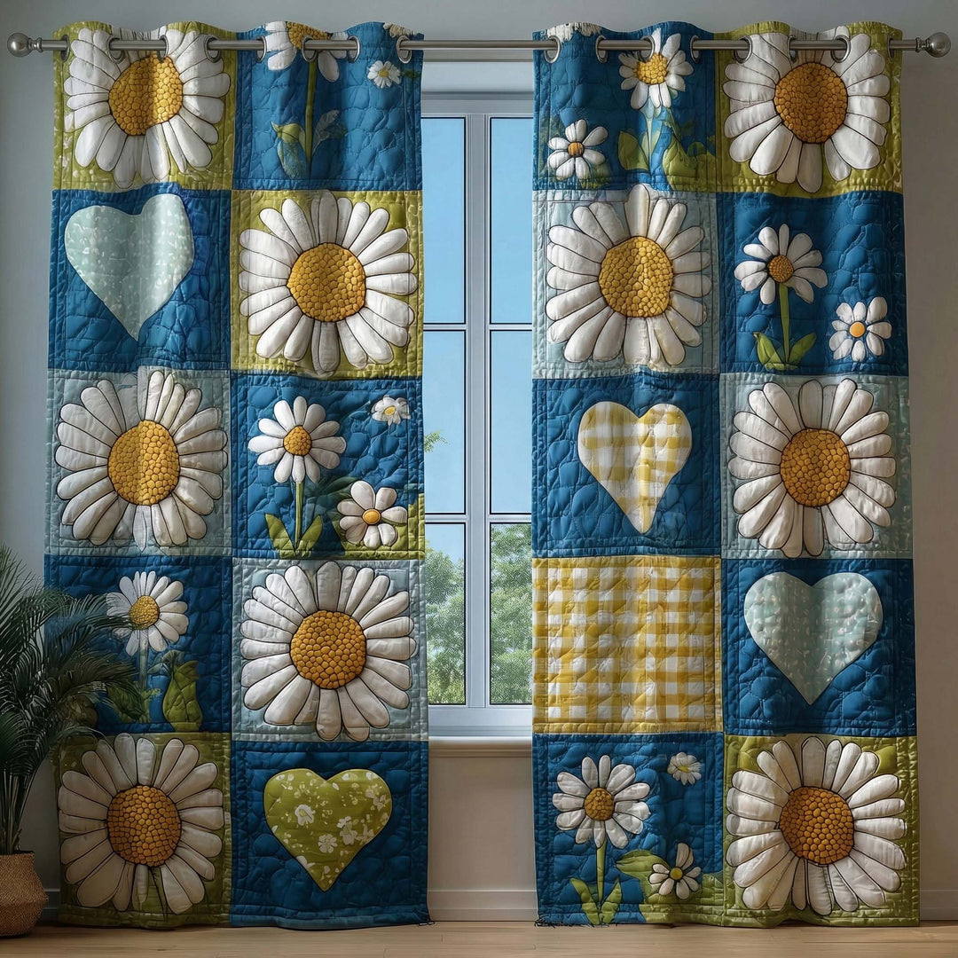 Daisy Heart Garden Quilted Curtains GFTOQM3197