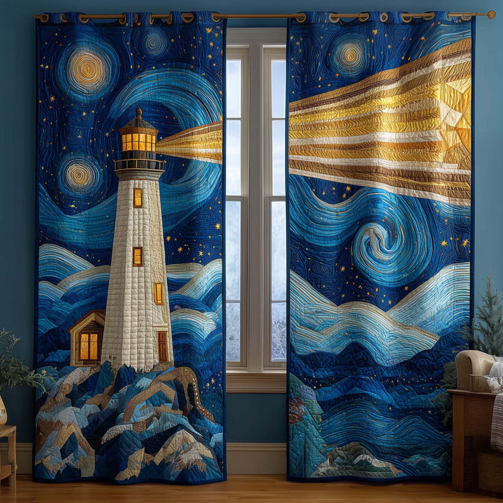 Golden Night Quilted Curtains GFTOQM3224