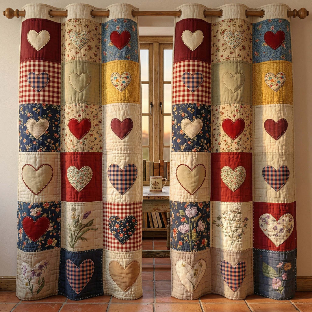 Country Hearts Quilted Curtains GFTOQM3314