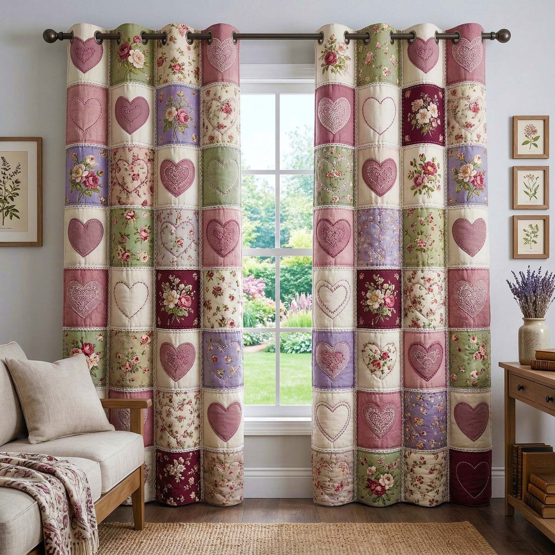 Roseheart Garden Quilted Curtains GFTOQM3527