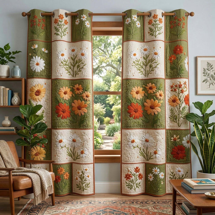 Autumn Blossoms Quilted Curtains GFTOQM3599